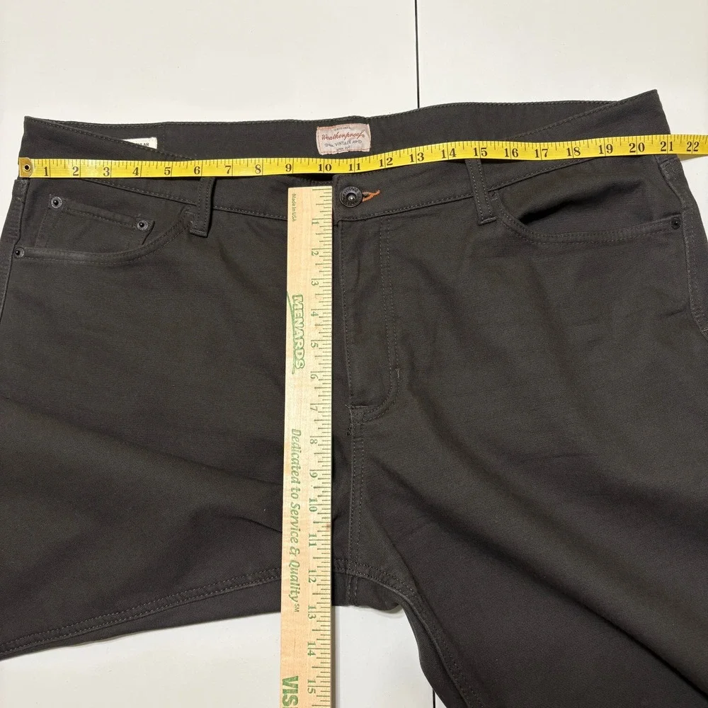 Weatherproof Mens Canvas Fleece Lined Pant 40x32 Black Regular Fit Workwear Soft